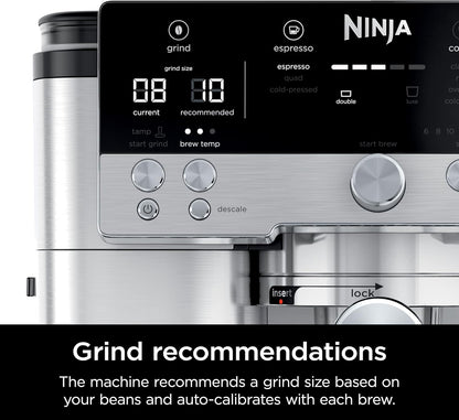 Ninja | Espresso Machine and Drip Coffee Maker| Luxe Café Premier Series | Integrated Coffee Grinder, Milk Frother, Assisted Tamper & Built-In Espresso Accessory Storage | Stainless Steel | ES601